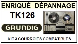 GRUNDIG TK126  kit 3 Courroies Compatibles Magn�tophone